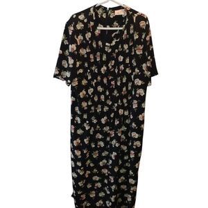 1990s Kathie Lee Floral Black Maxi Dress